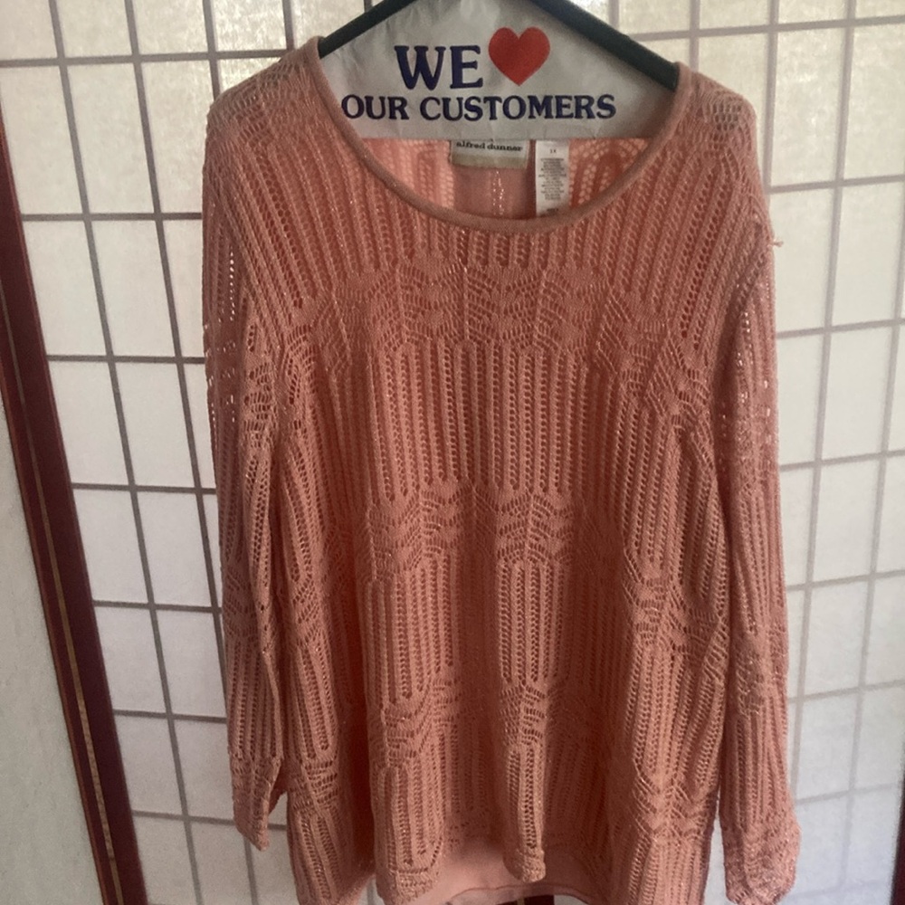 Alfred Dunner Women's Sweater in Peach